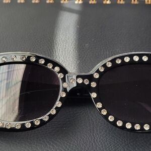 Source Unknown Black Crystal-Embellished Sunglasses